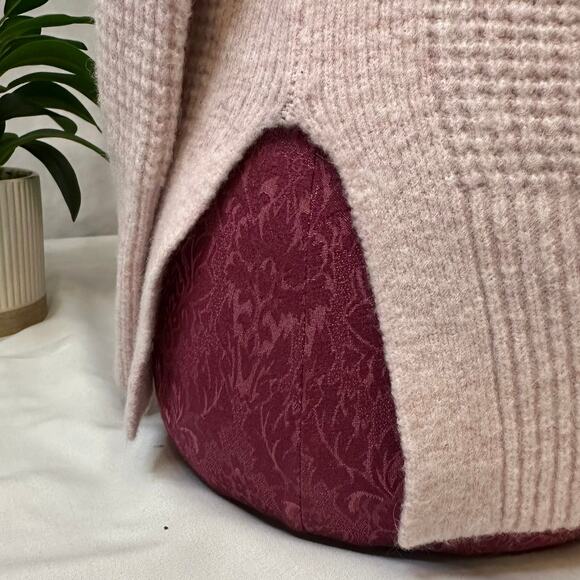 LOFT Soft Pink Waffle Knit Cowl Neck Sweater Sweet and Girly Size XS - Picture 3 of 6